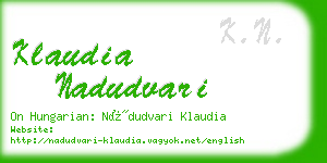 klaudia nadudvari business card